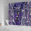 Melbourne Storm Grand Final Custom Shower Curtain - Custom Melbourne Storm With Contemporary Style Of Aboriginal Painting Shower Curtain