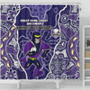 Melbourne Storm Grand Final Custom Shower Curtain - Custom Melbourne Storm With Contemporary Style Of Aboriginal Painting Shower Curtain