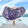 Melbourne Storm Grand Final Custom Beach Blanket - Custom Melbourne Storm With Contemporary Style Of Aboriginal Painting Beach Blanket