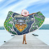 Canberra Raiders Grand Final Custom Beach Blanket - Custom Raiders Contemporary Style Of Aboriginal Painting Beach Blanket