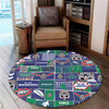 New Zealand Warriors Round Rug - Team Of Us Die Hard Fan Supporters Comic Style