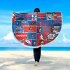 Newcastle Knights Beach Blanket - Team Of Us Die Hard Fan Supporters Comic Style