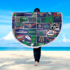 New Zealand Warriors Beach Blanket - Team Of Us Die Hard Fan Supporters Comic Style