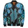 Australia Bomber Jacket - Aboriginal Art Color Turtle Inspired