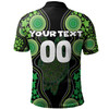 Australia Polo Shirt - Aboriginal Art Green Turtle Inspired
