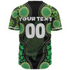 Australia Baseball Shirt - Aboriginal Art Green Turtle Inspired