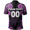 Australia Polo Shirt - Aboriginal Art Purple Turtle Inspired