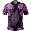 Australia Polo Shirt - Aboriginal Art Purple Turtle Inspired