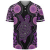 Australia Baseball Shirt - Aboriginal Art Purple Turtle Inspired