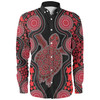 Australia Long Sleeve Shirt - Aboriginal Art Red Turtle Inspired
