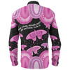 Australia Long Sleeve Shirt - Aboriginal Pink Butterflies Art Inspired