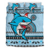 Cronulla-Sutherland Sharks Bedding Set - Australia Ugly Xmas With Aboriginal Patterns For Die Hard Fans