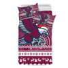 Manly Warringah Sea Eagles Bedding Set - Australia Ugly Xmas With Aboriginal Patterns For Die Hard Fans