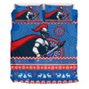 Newcastle Knights Bedding Set - Australia Ugly Xmas With Aboriginal Patterns For Die Hard Fans