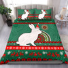South Sydney Rabbitohs Bedding Set - Australia Ugly Xmas With Aboriginal Patterns For Die Hard Fans