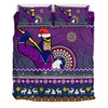 Melbourne Storm Bedding Set - Australia Ugly Xmas With Aboriginal Patterns For Die Hard Fans