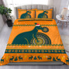 Wallabies Bedding Set - Australia Ugly Xmas With Aboriginal Patterns For Die Hard Fans