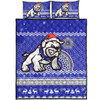 Canterbury-Bankstown Bulldogs Quilt Bed Set - Australia Ugly Xmas With Aboriginal Patterns For Die Hard Fans