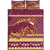 Brisbane Broncos Quilt Bed Set - Australia Ugly Xmas With Aboriginal Patterns For Die Hard Fans