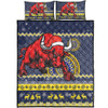 North Queensland Cowboys Quilt Bed Set - Australia Ugly Xmas With Aboriginal Patterns For Die Hard Fans