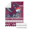 Manly Warringah Sea Eagles Premium Blanket - Australia Ugly Xmas With Aboriginal Patterns For Die Hard Fans