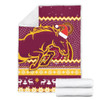 Brisbane Broncos Premium Blanket - Australia Ugly Xmas With Aboriginal Patterns For Die Hard Fans