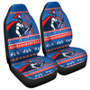 Newcastle Knights Car Seat Covers - Australia Ugly Xmas With Aboriginal Patterns For Die Hard Fans