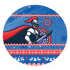 Newcastle Knights Round Rug - Australia Ugly Xmas With Aboriginal Patterns For Die Hard Fans