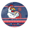 Sydney Roosters Round Rug - Australia Ugly Xmas With Aboriginal Patterns For Die Hard Fans