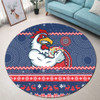 Sydney Roosters Round Rug - Australia Ugly Xmas With Aboriginal Patterns For Die Hard Fans