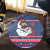 Sydney Roosters Round Rug - Australia Ugly Xmas With Aboriginal Patterns For Die Hard Fans