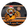 Wests Tigers Round Rug - Australia Ugly Xmas With Aboriginal Patterns For Die Hard Fans