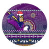 Melbourne Storm Round Rug - Australia Ugly Xmas With Aboriginal Patterns For Die Hard Fans