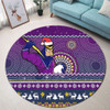 Melbourne Storm Round Rug - Australia Ugly Xmas With Aboriginal Patterns For Die Hard Fans