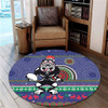 New Zealand Warriors Round Rug - Australia Ugly Xmas With Aboriginal Patterns For Die Hard Fans