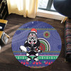 New Zealand Warriors Round Rug - Australia Ugly Xmas With Aboriginal Patterns For Die Hard Fans