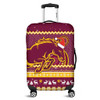 Brisbane Broncos Luggage Cover - Australia Ugly Xmas With Aboriginal Patterns For Die Hard Fans