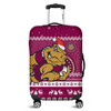 Queensland Luggage Cover - Australia Ugly Xmas With Aboriginal Patterns For Die Hard Fans