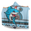 Cronulla-Sutherland Sharks Hooded Blanket - Australia Ugly Xmas With Aboriginal Patterns For Die Hard Fans