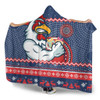 Sydney Roosters Hooded Blanket - Australia Ugly Xmas With Aboriginal Patterns For Die Hard Fans
