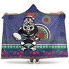 New Zealand Warriors Hooded Blanket - Australia Ugly Xmas With Aboriginal Patterns For Die Hard Fans