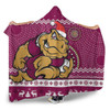 Queensland Hooded Blanket - Australia Ugly Xmas With Aboriginal Patterns For Die Hard Fans