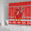 St. George Illawarra Dragons Shower Curtain - Australia Ugly Xmas With Aboriginal Patterns For Die Hard Fans