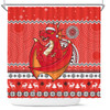 St. George Illawarra Dragons Shower Curtain - Australia Ugly Xmas With Aboriginal Patterns For Die Hard Fans