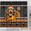 Wests Tigers Shower Curtain - Australia Ugly Xmas With Aboriginal Patterns For Die Hard Fans