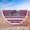 Manly Warringah Sea Eagles Beach Blanket - Australia Ugly Xmas With Aboriginal Patterns For Die Hard Fans