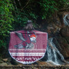 Manly Warringah Sea Eagles Beach Blanket - Australia Ugly Xmas With Aboriginal Patterns For Die Hard Fans