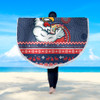 Sydney Roosters Beach Blanket - Australia Ugly Xmas With Aboriginal Patterns For Die Hard Fans