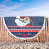 Sydney Roosters Beach Blanket - Australia Ugly Xmas With Aboriginal Patterns For Die Hard Fans