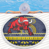 North Queensland Cowboys Beach Blanket - Australia Ugly Xmas With Aboriginal Patterns For Die Hard Fans